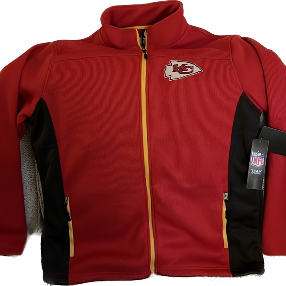 NFL Team Apparel Kansas City Chiefs Zipper Sweater, Large, Red, black, yellow